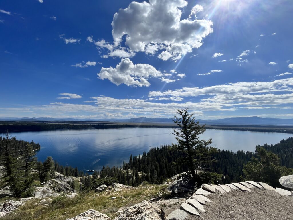 image taken from inspriation point overlooking jenny lake in grand teton national park