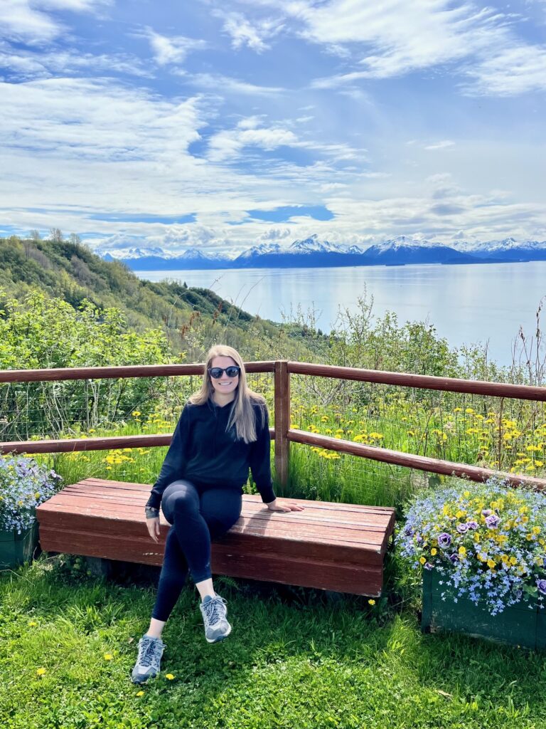 The view from the KOA Homer/Baycrest campground overlooking a birds eye view of Kachemak Bay