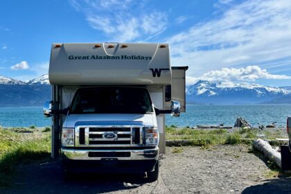 Our RV rental parked at the Homer Spit Campground