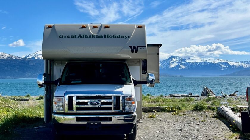 Our RV rental parked at the Homer Spit Campground