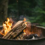 Campfire in a fire pit